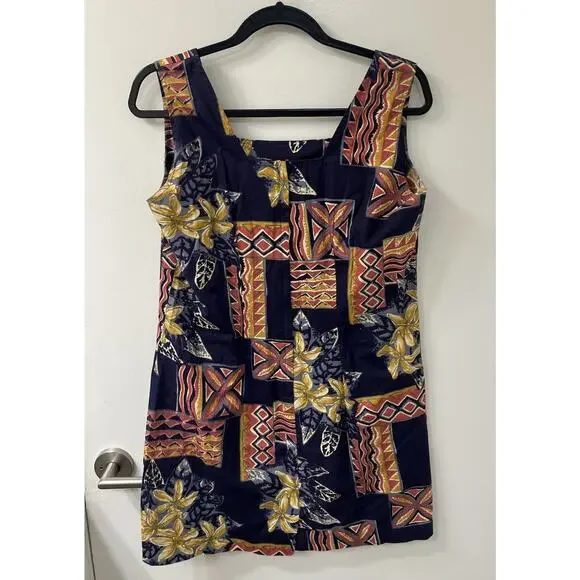 Phil Edwards Reyn Spooner Hawaiian Print Dress Floral Sleeveless SIZE M cotton